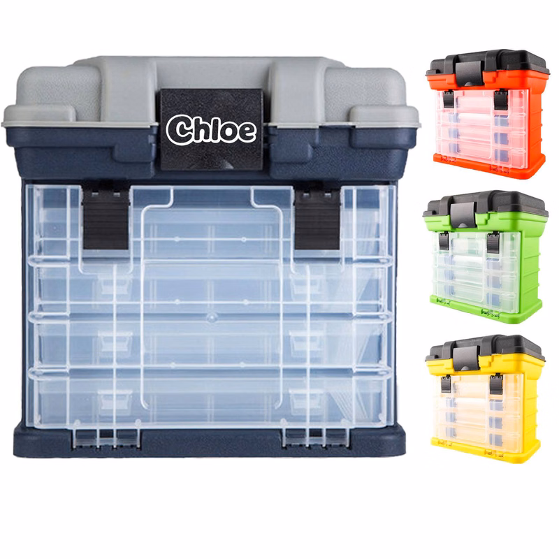 Portable Fishing Tackle Storage Box w/ Drawers