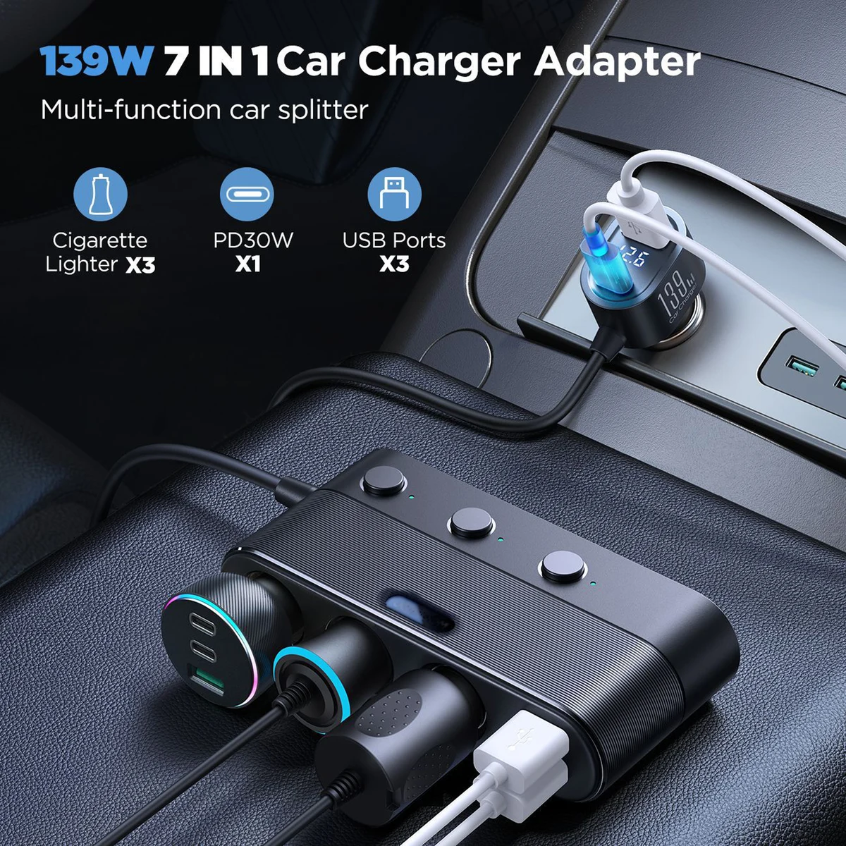 7-Port Car Charger Adapter 1