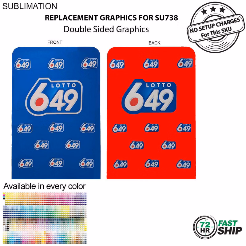 72 Hr Fast Ship - Replacement Graphics Double Sided 5'W x 90"H EuroFit Tension Fabric Slip on cover