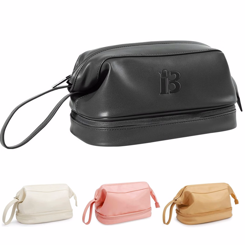 PU Leather Zipper Makeup Bag