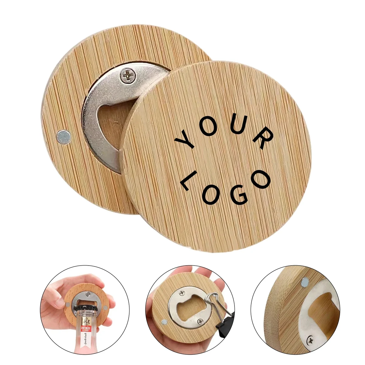 Magnetic Bamboo Bottle Opener 1