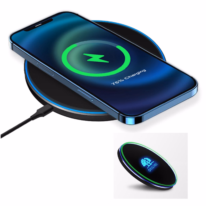 Ultra Slim Light Up Logo Wireless Charger Pad, 15W