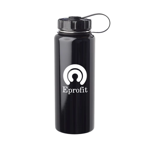 Stainless Steel Water Flask - Attached Lid, 34 oz. 1