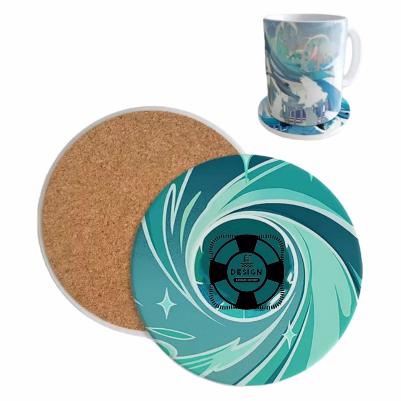 Full Color Round Ceramic Coaster MOQ 50 PCS