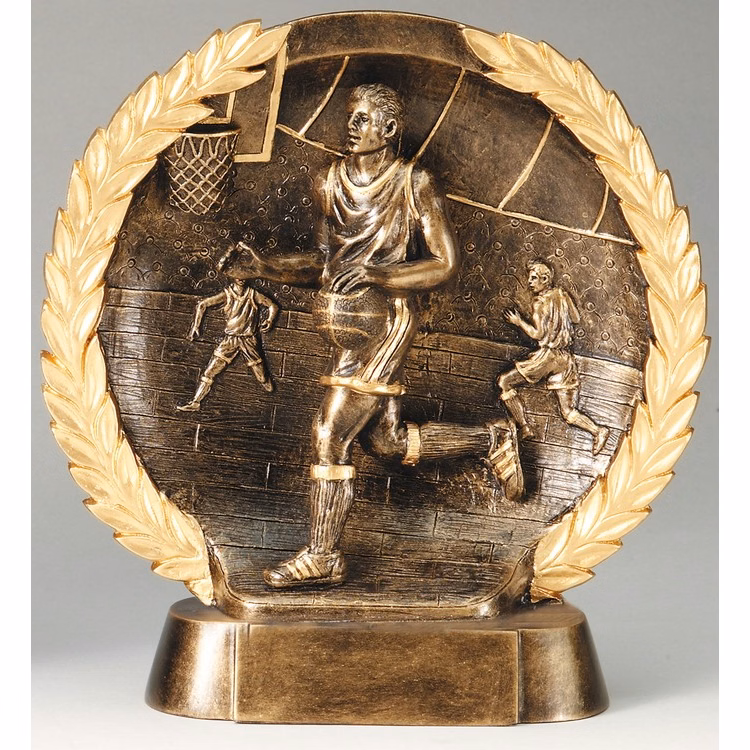 Basketball Male High Relief Circular Plate Award