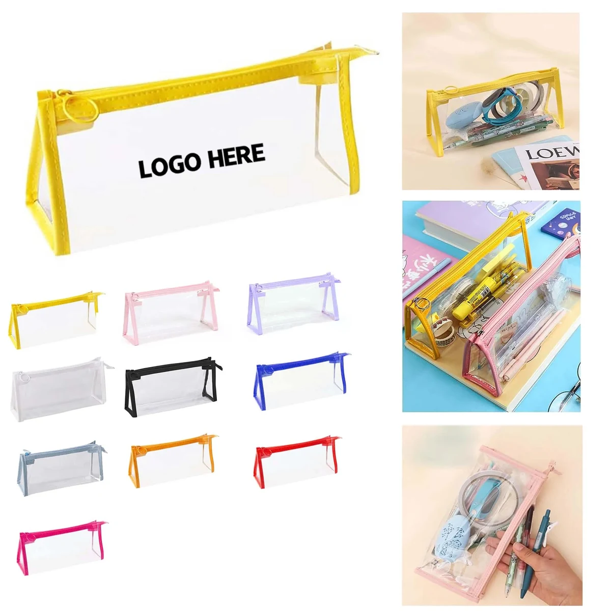 Transparent PVC Triangle Pencil Case 1