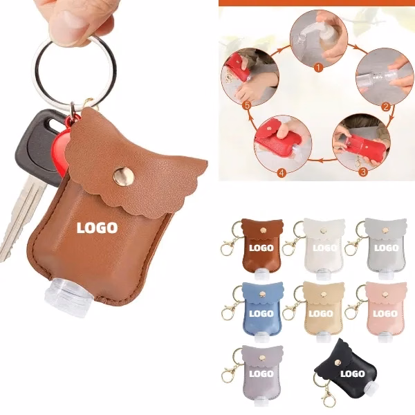 Plastic Bottle with Leather Keychain Holder