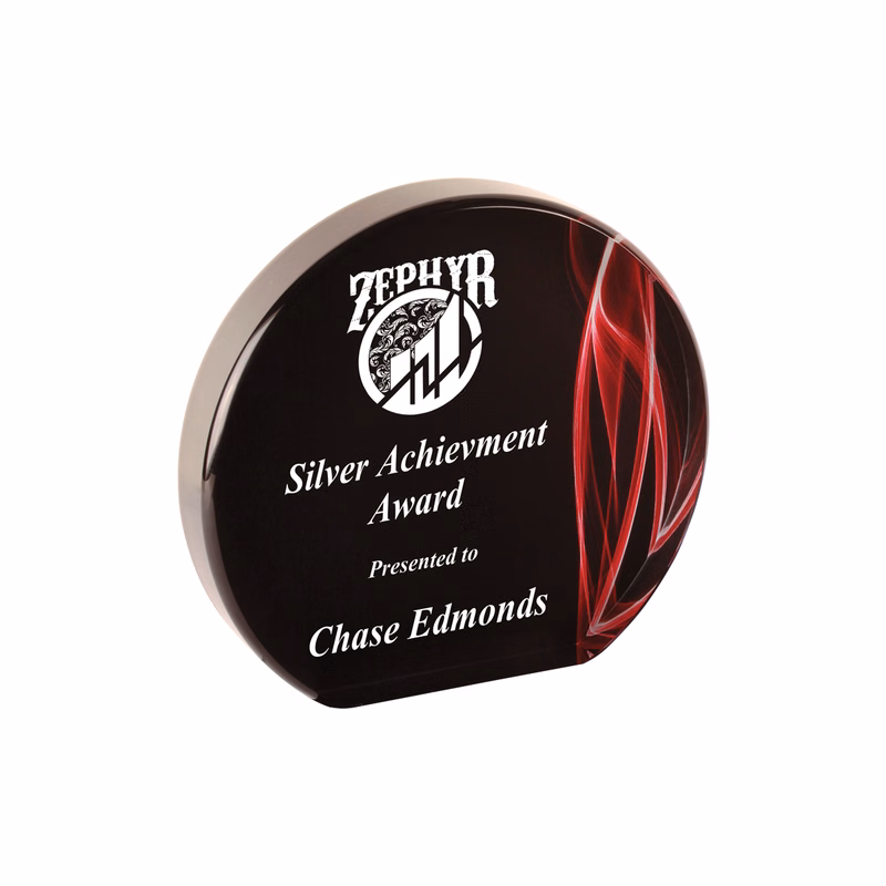 5" Round Red Vapor Acrylic