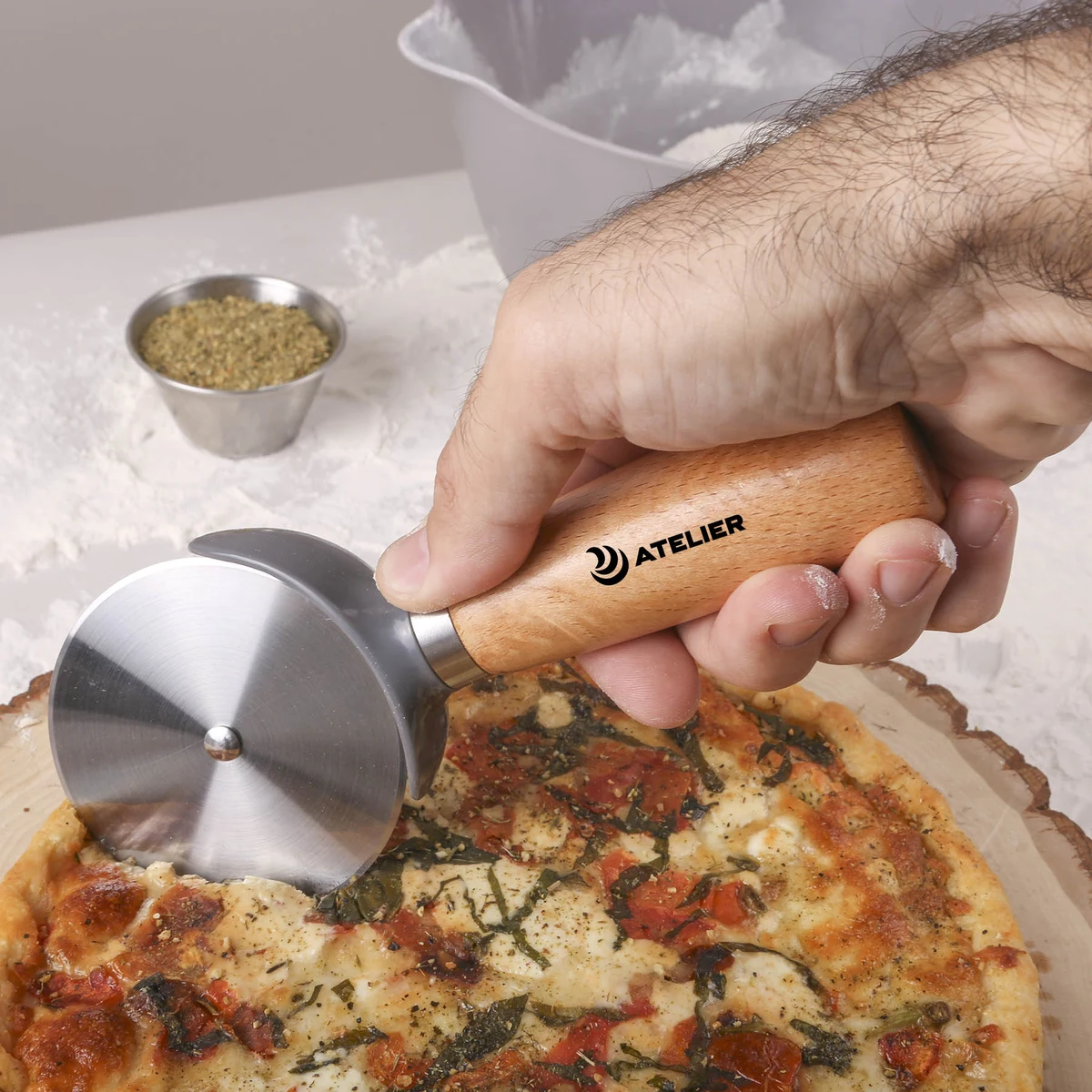 reGen Beechwood Pizza Cutter 1