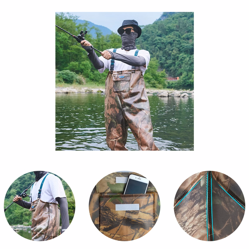 Half-body one-piece waders for fishing and catching