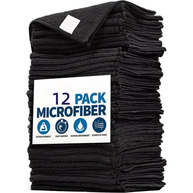 12-piece Microfiber Car Wash Cloth Set