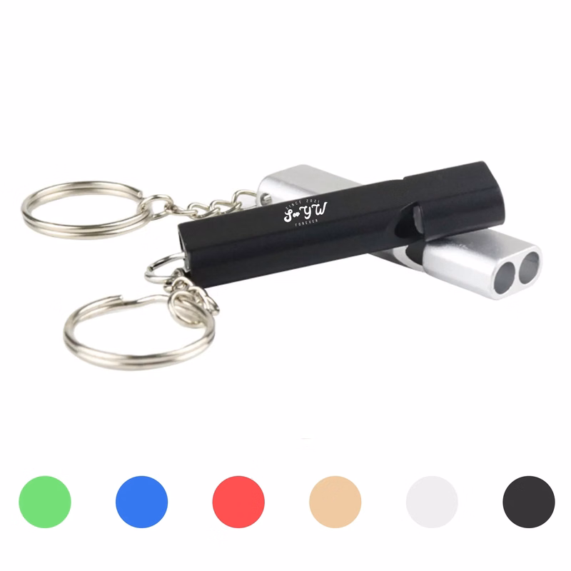 Aluminum Survival Whistle with Keychain