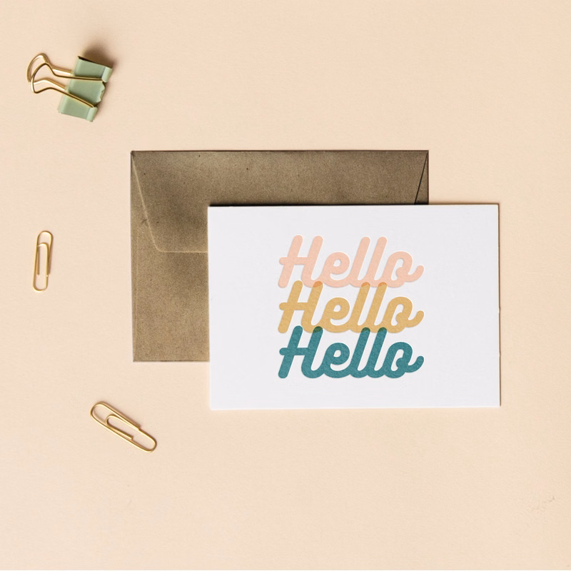 FLAT LETTERPRESS CARD - 3.5 X 5