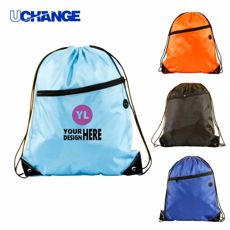 Drawstring Backpack with Zipper Pocket