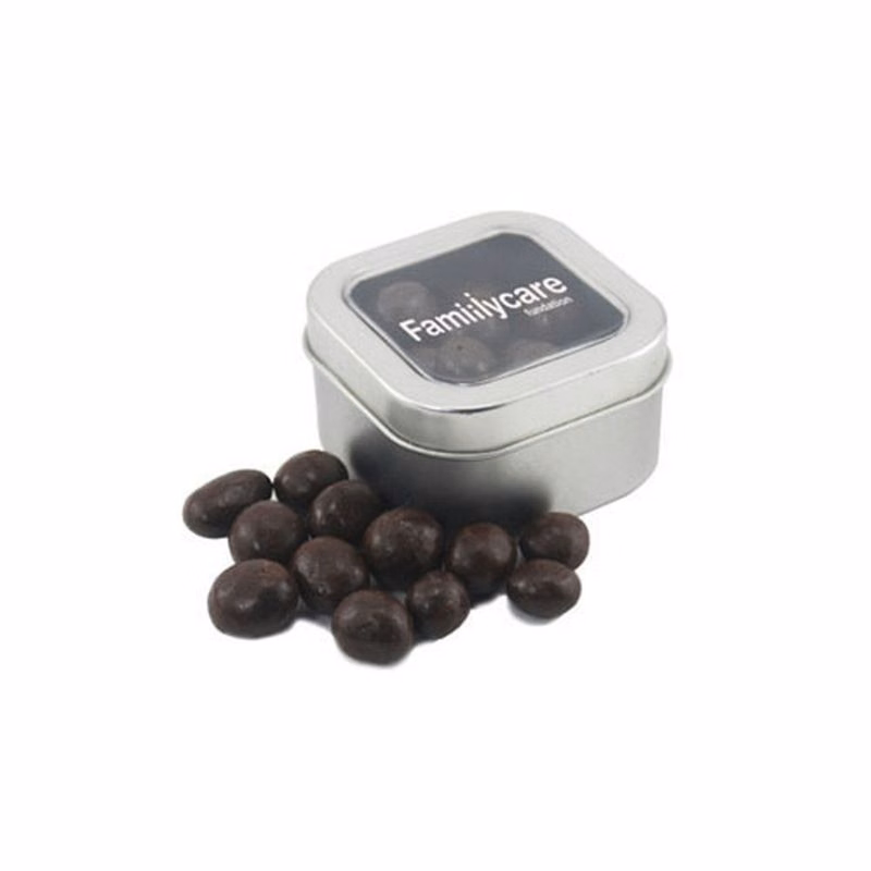 Window Tin with Choc Espresso Beans