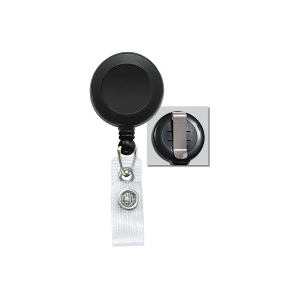 Round Plastic Clip-On Fast Ship Badge Reel (Black) 1