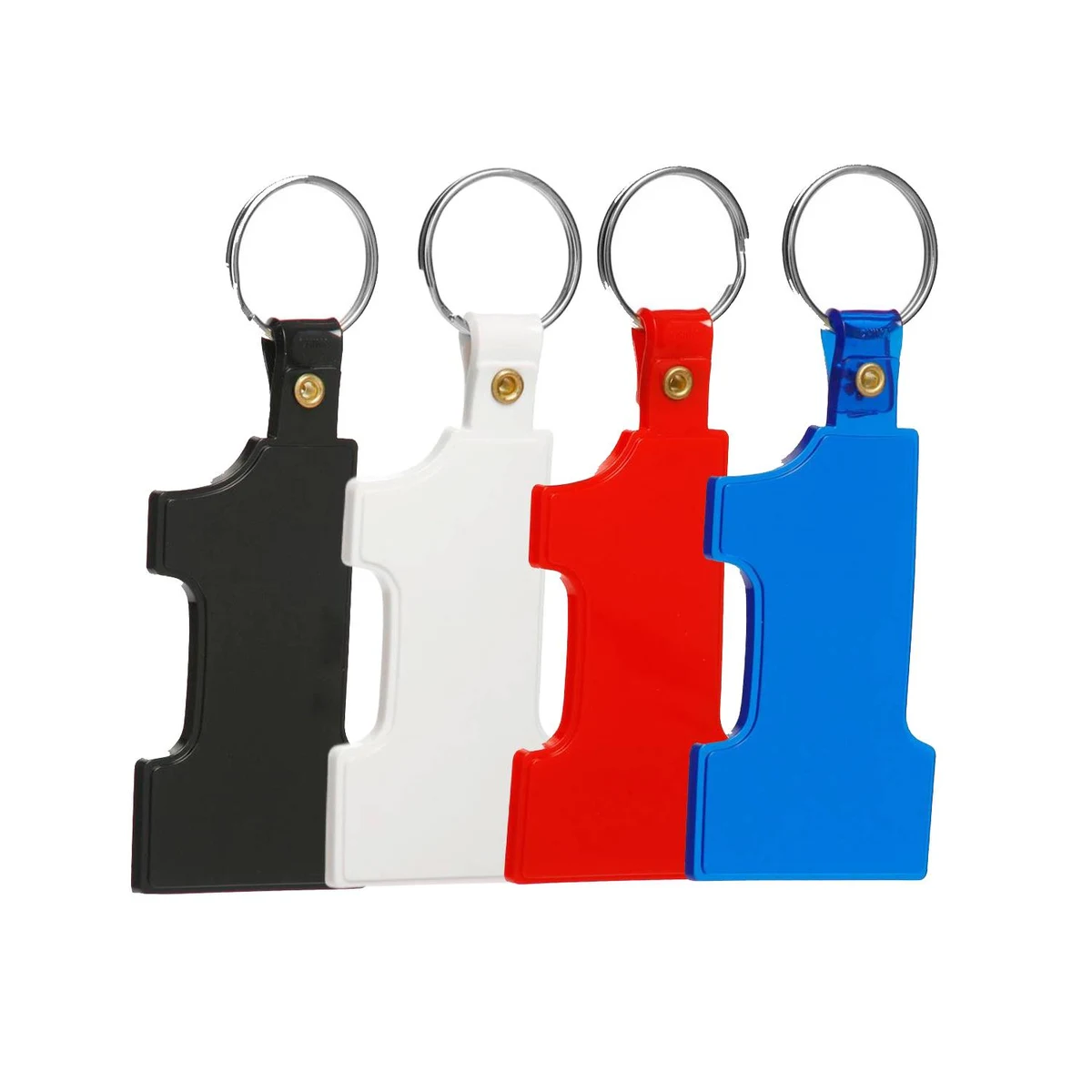 Number 1 Shaped Soft Plastic Keychain 1