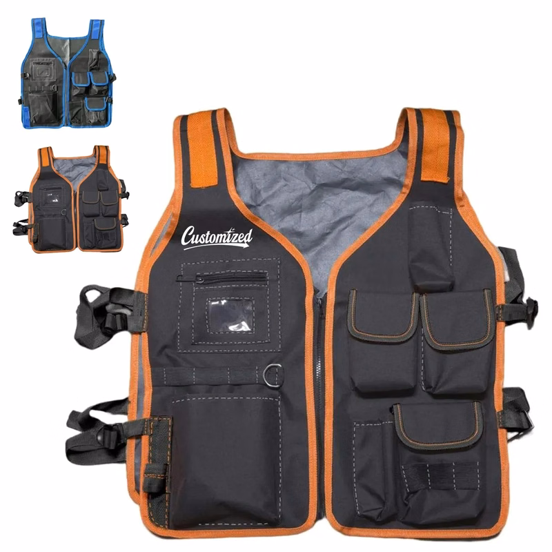 Multi-Pocket Safety Work Vest Tool Storage Gear