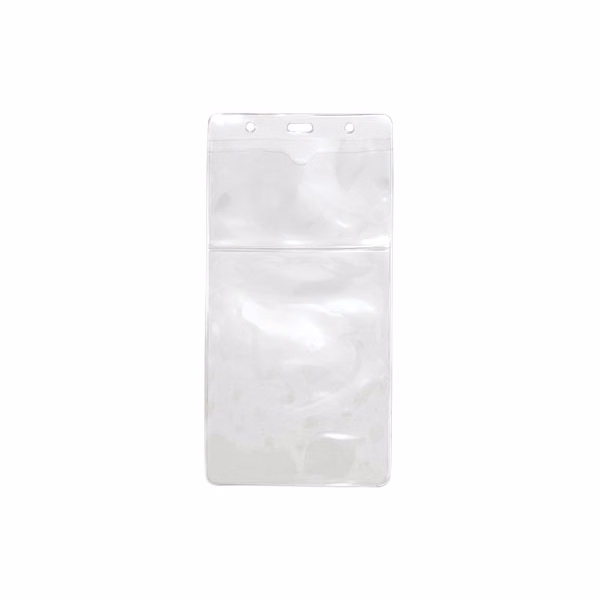 4.00" W x 8.00" H - Vertical Clear Vinyl Multi-Badge Holder (Blank)
