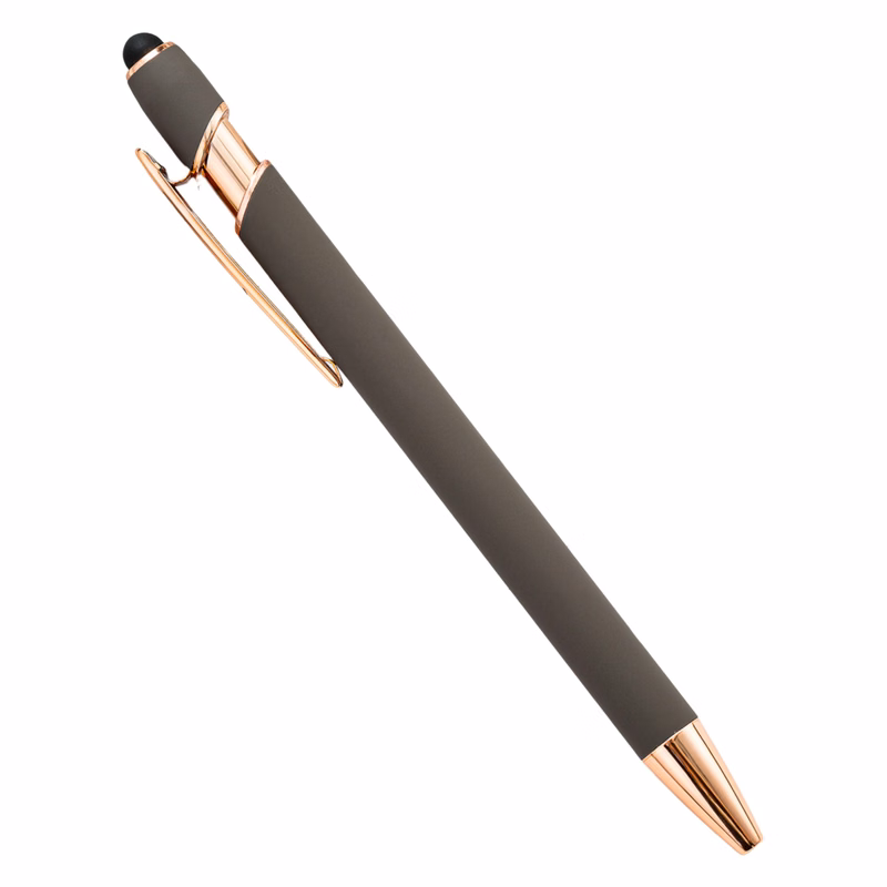 Plastic Metal Dual Function Stylus Ballpoint Pen 5.63"