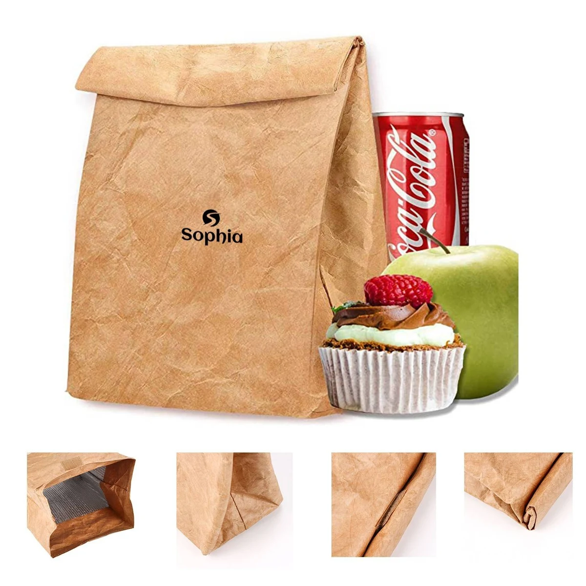 Reusable Brown Paper Snack bags 1