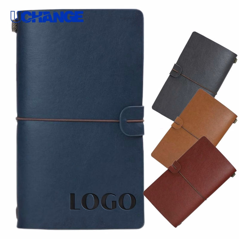 Vintage Faux Leather Ledger Notebook