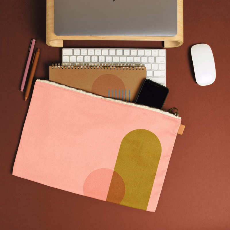 DOTTIE - COLORED CANVAS WITH LEATHER TAB