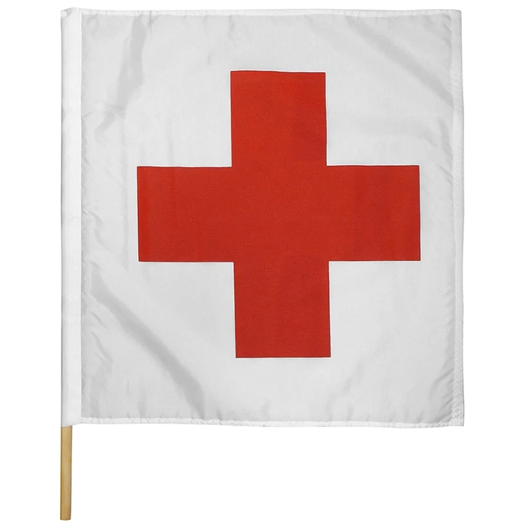 30" x 30" Ambulance On Track Polyester Motorcycle Racing Flag 1