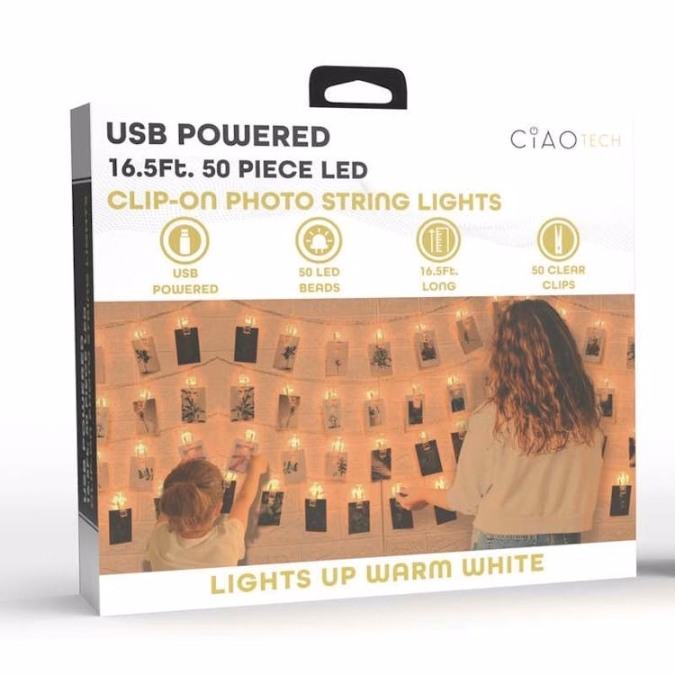 LED Clip-On Photo String Lights - Warm White