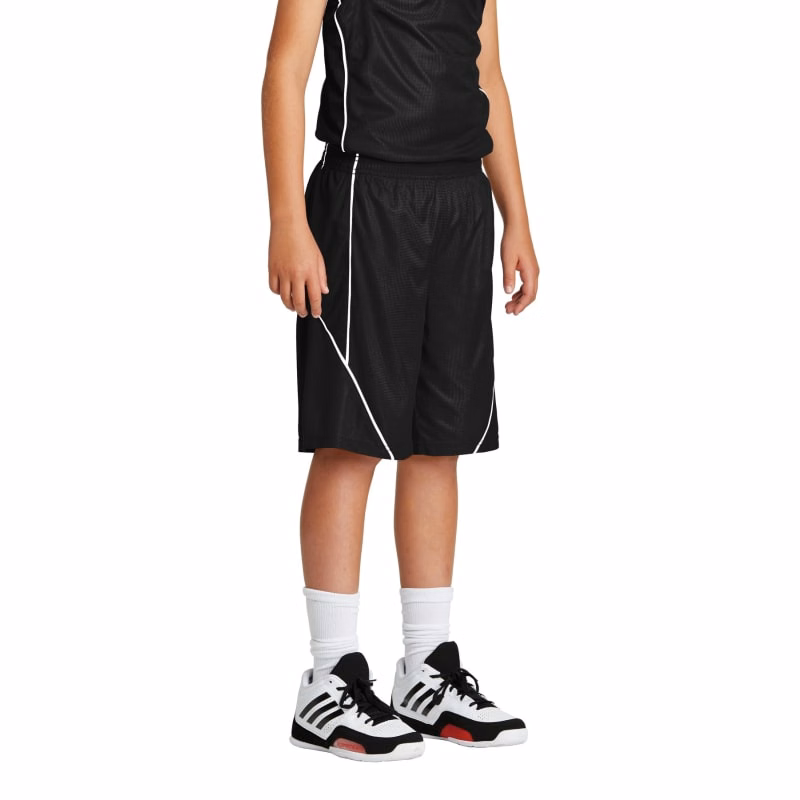 Sport-Tek Youth PosiCharge Mesh Reversible Spliced Short.