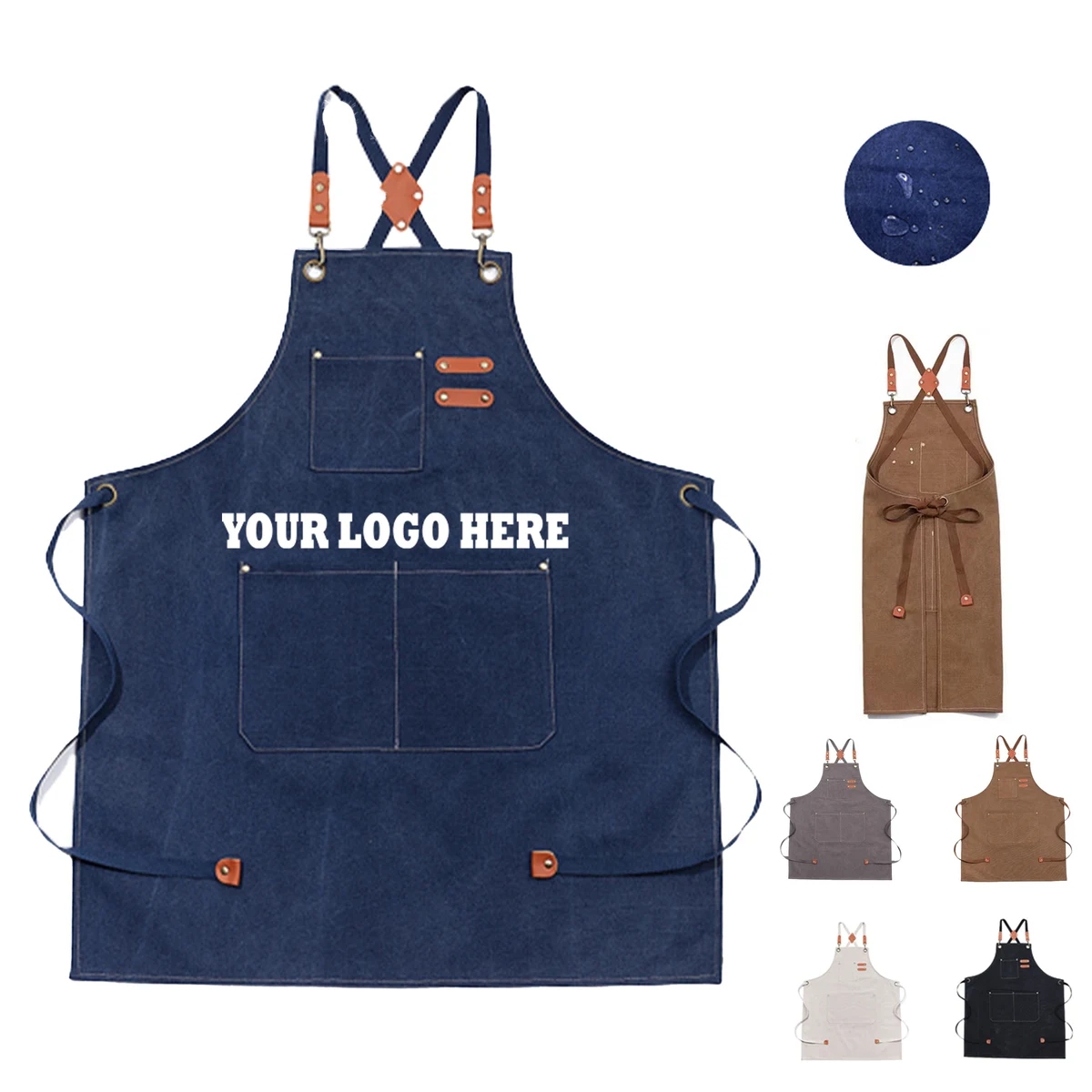 Canvas Cross Back Chef Cotton Aprons 1