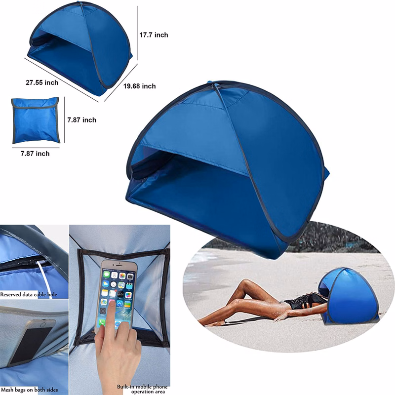 Portable Sun Beach Shade Canopy - Mini Adjustable Beach Shelter