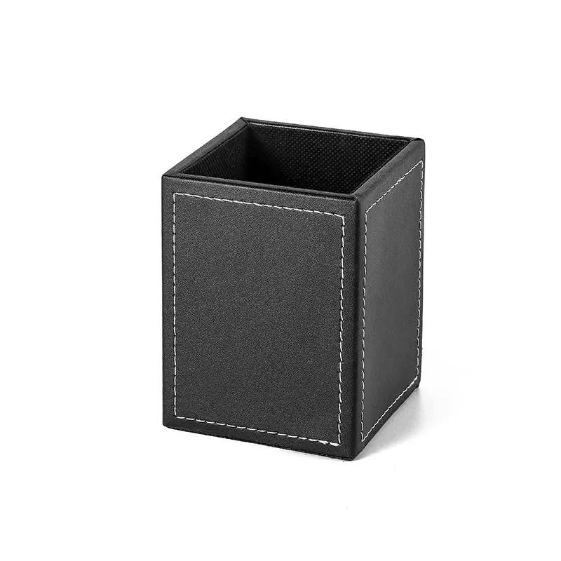 PU Leather Square Pen And Pencil Holder 1
