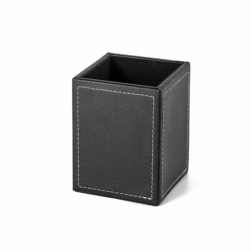 PU Leather Square Pen And Pencil Holder