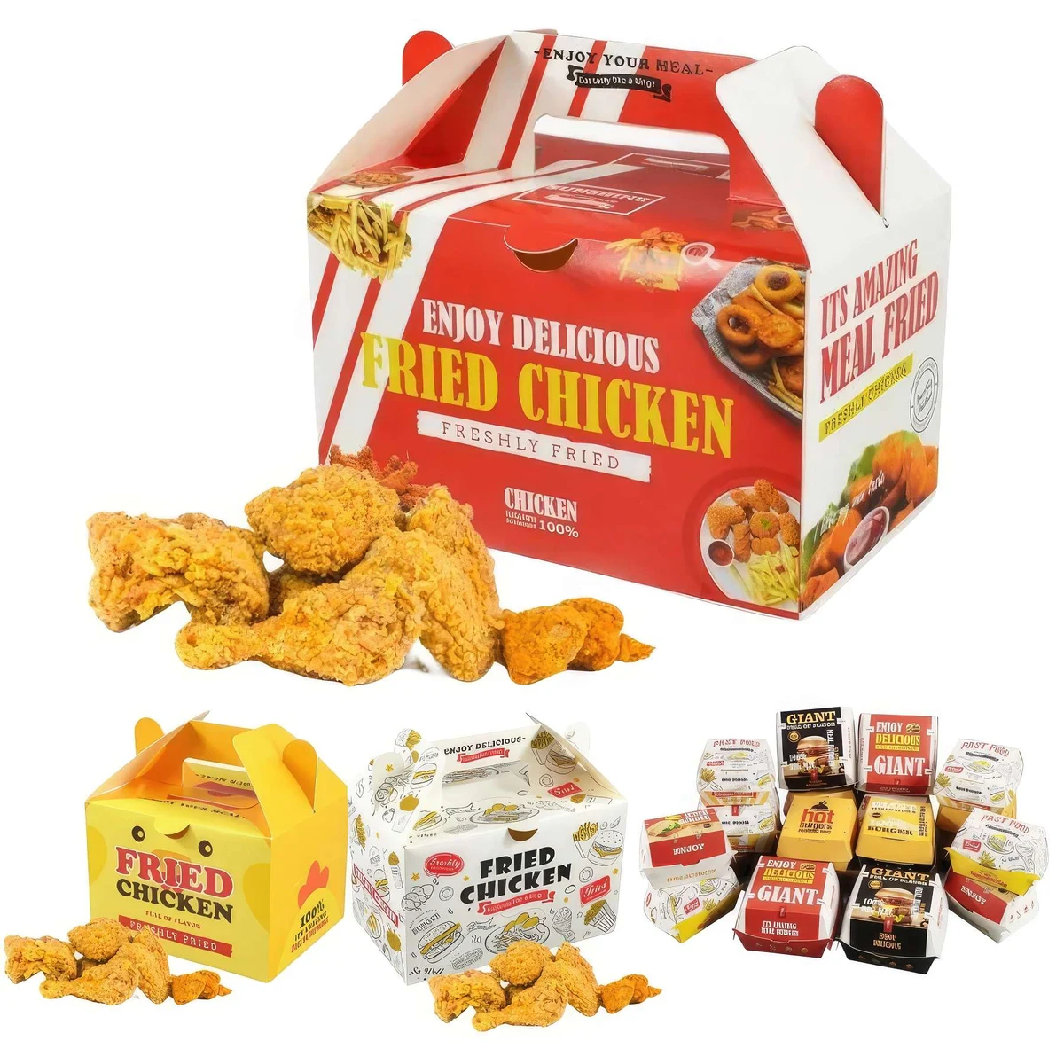 Custom Printed Fried Chicken Bucket Paper Box Container 1