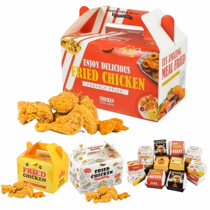 Custom Printed Fried Chicken Bucket Paper Box Container