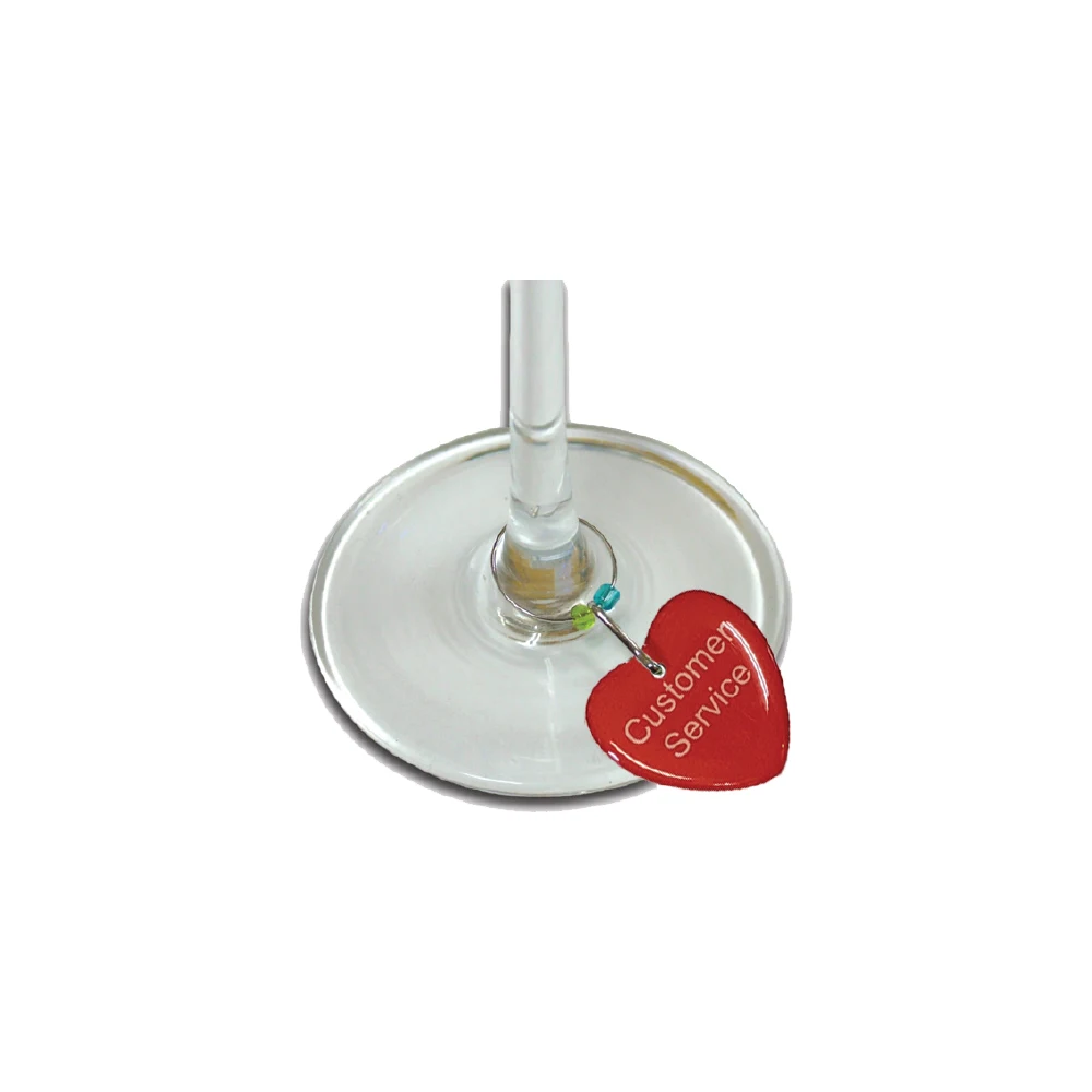 Wine Glass / Coffee Mug Charm with single sided custom shape from 1.1 - 2 Sq. In. 1