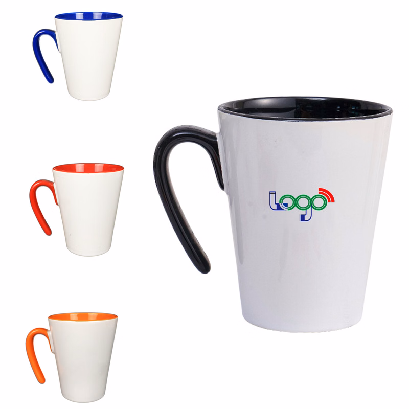 Ceramic Mug with Colorful Handle and Interior