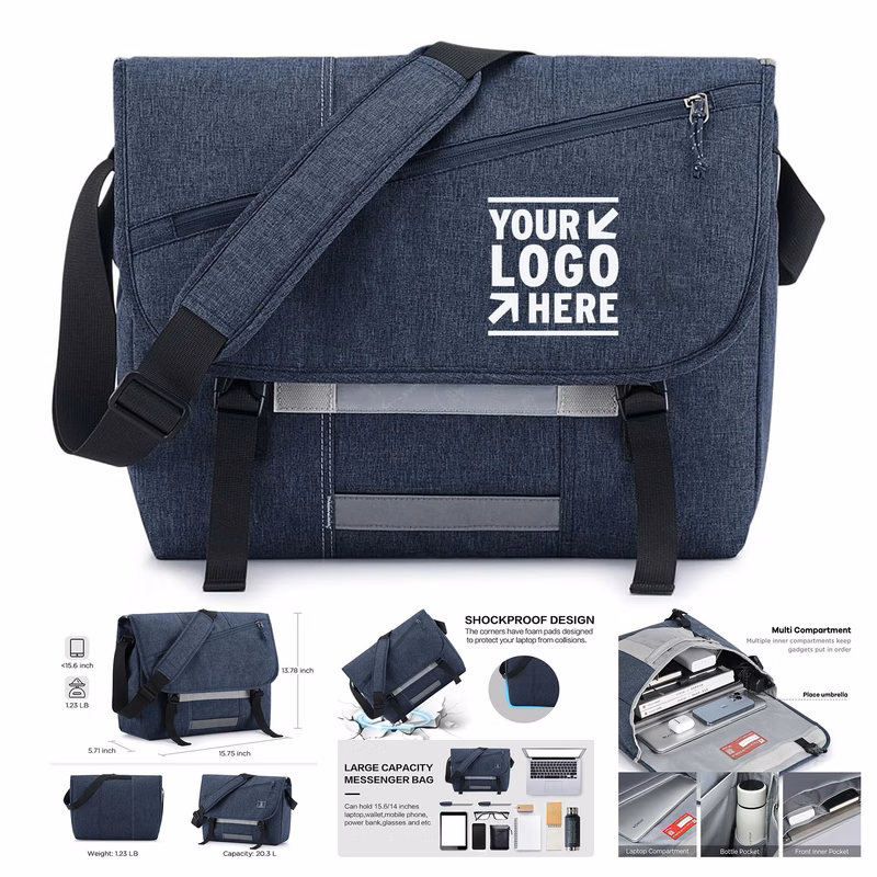 Women Men Messenger Crossbody Bag Canvas 15.6 Inch Laptop Satchel Computer Briefcase