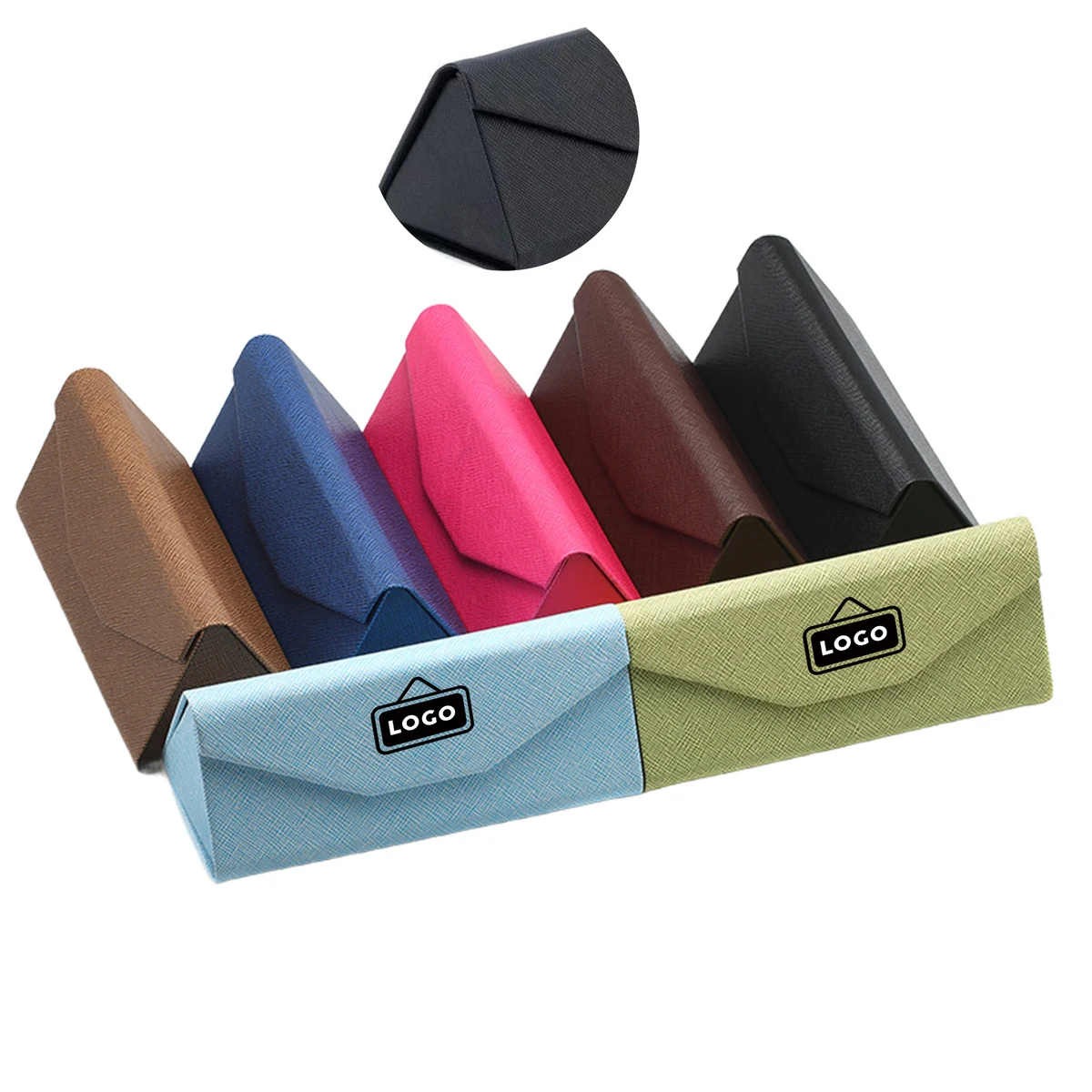 MOQ 50 Compact PU Leather Sunglasses Case with Protective Design 1