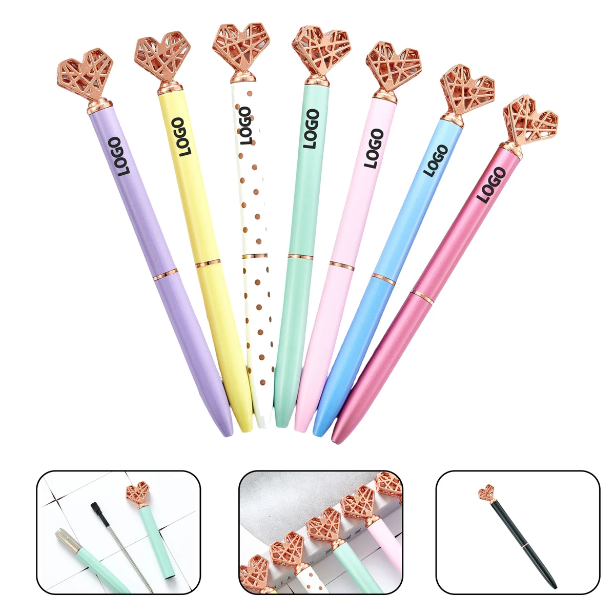 Customized Heart-Shaped Ballpoint Pens 1