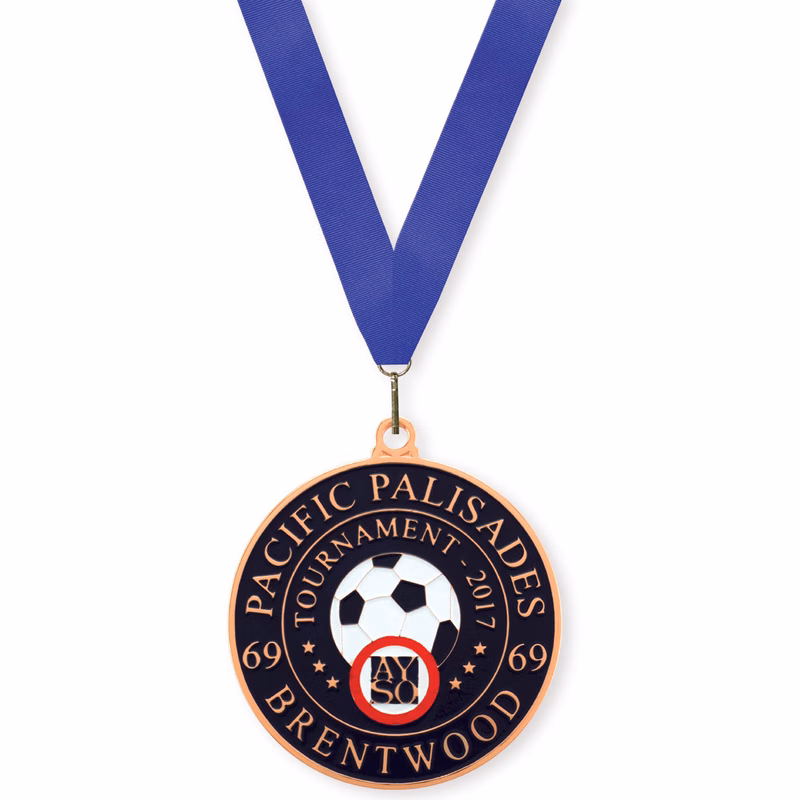 Custom Power Stamped Brass Medallion- Soft Enamel