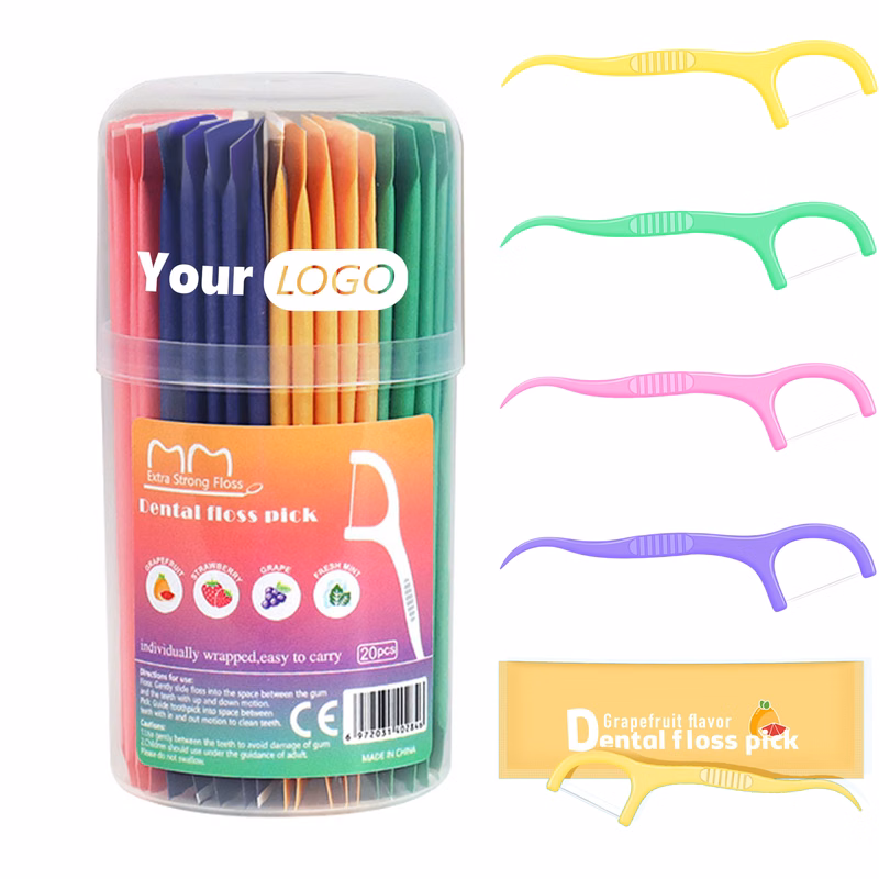 20-Pack Fruit Flavored Dental Floss Picks in Bottle