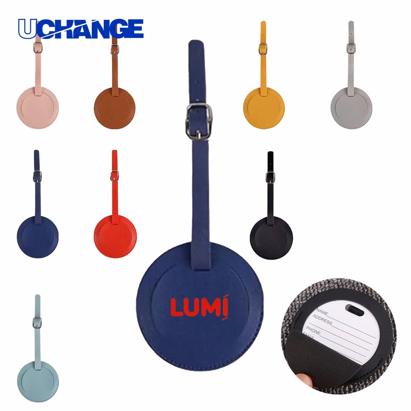 Round PU Leather Baggage Tag