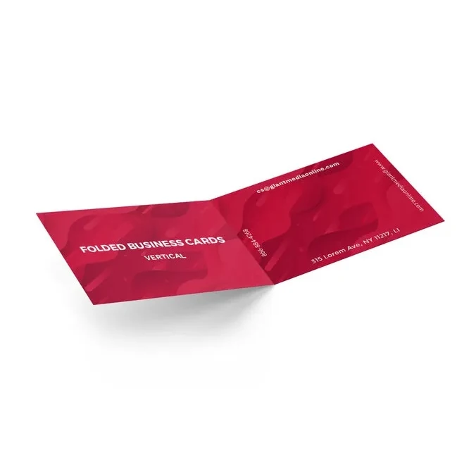 Folded Business Cards - Vertical - 7" x 2" 1