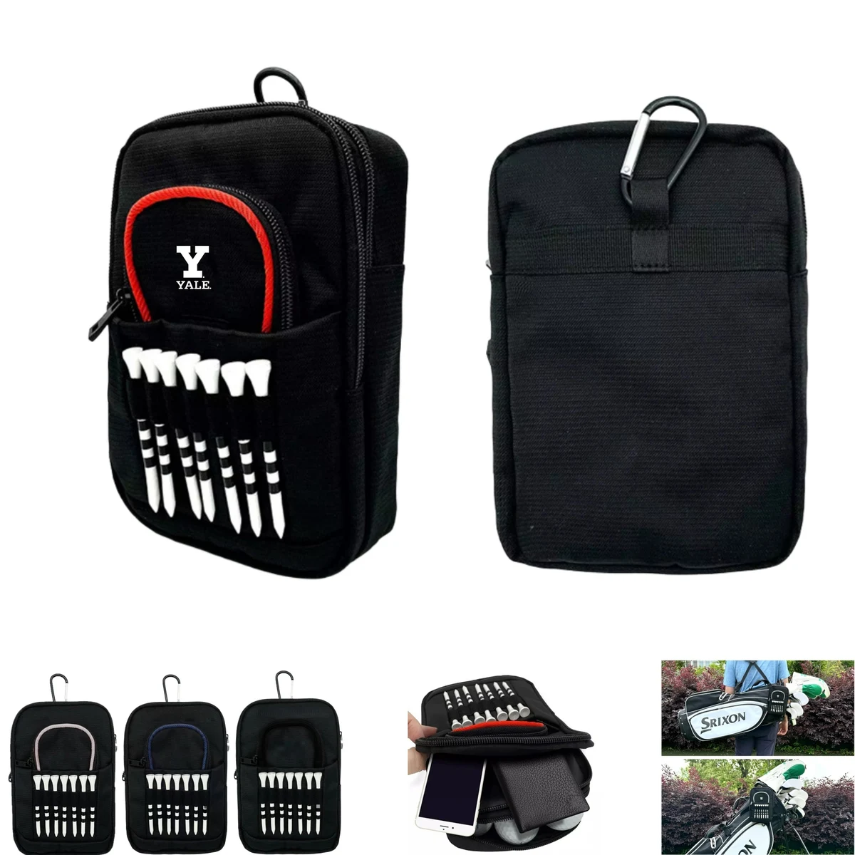 Multi-Pockets Golf Bag Pouch with Detachable Clip 1