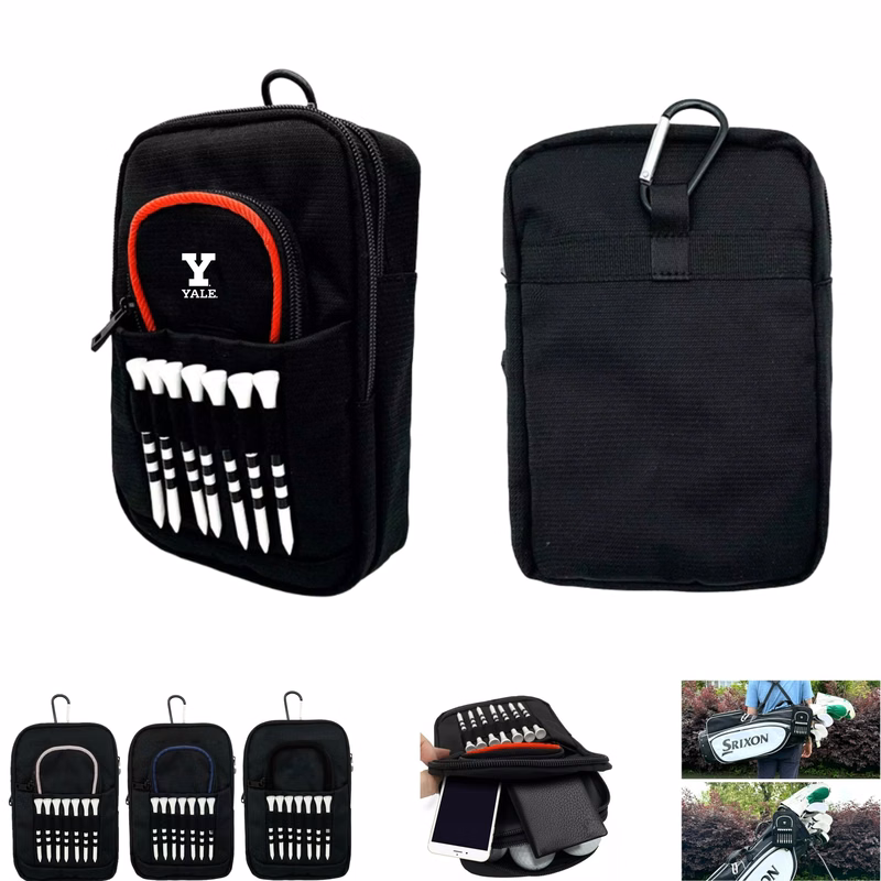 Multi-Pockets Golf Bag Pouch with Detachable Clip
