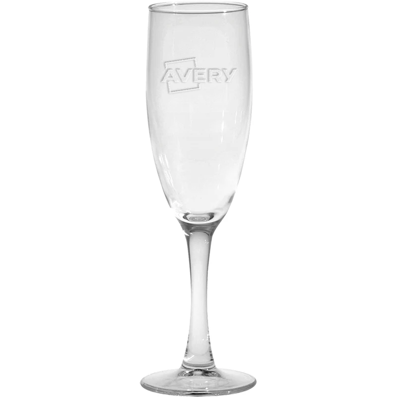 5.75 oz. Nuance Flute - Deep Etched, custom glassware with logo imprint 1
