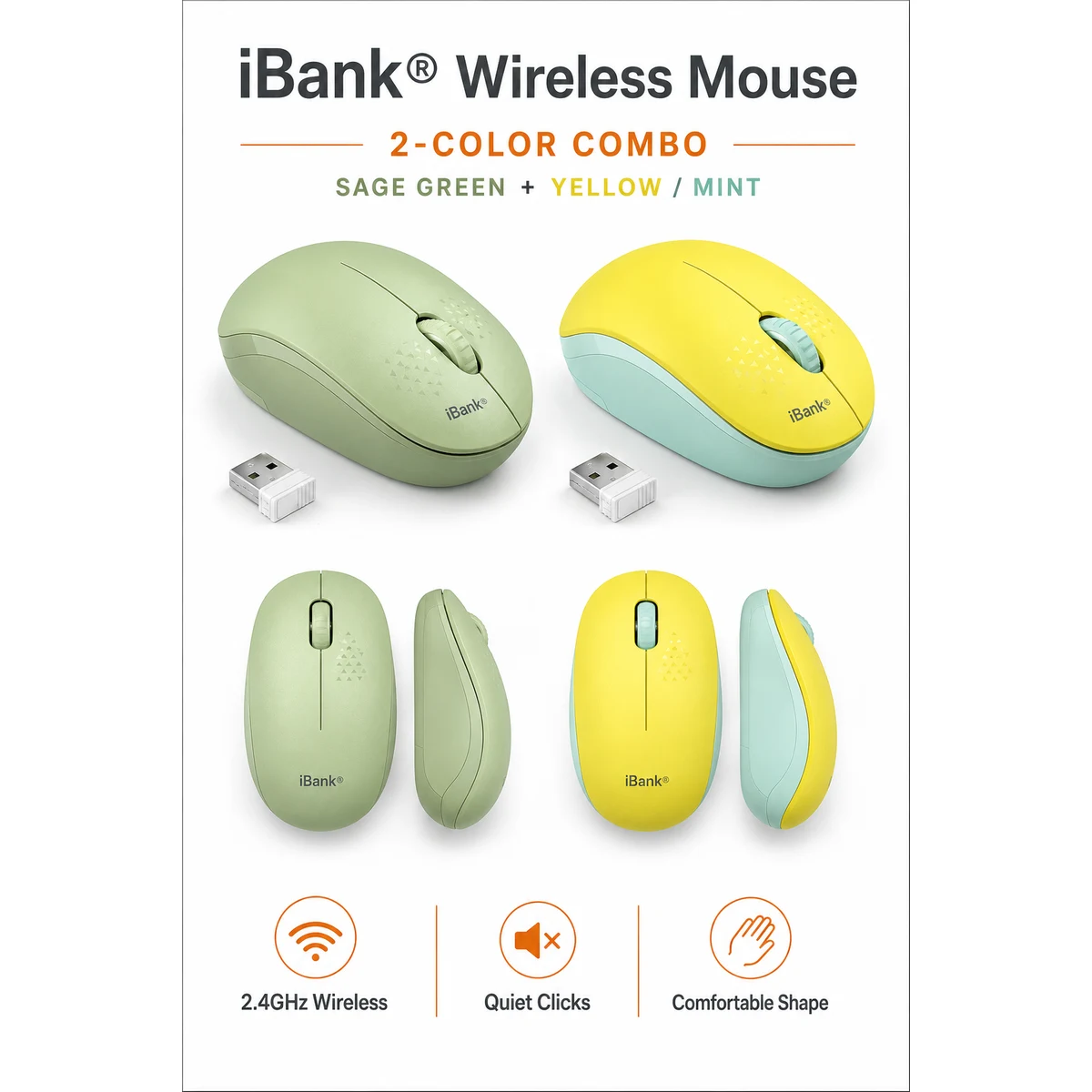iBank ® Wireless Mouse for Laptop, PC, Tablet, Computer and Mac 1