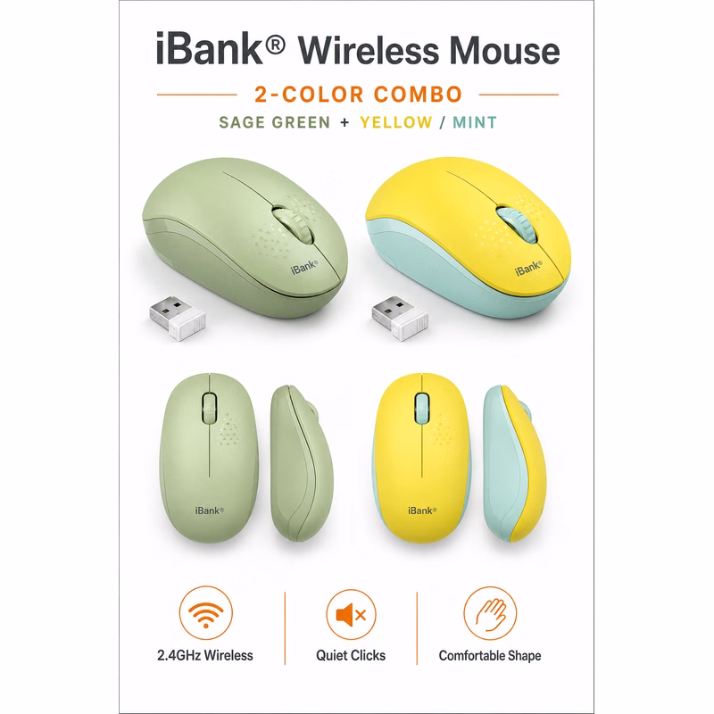 iBank ® Wireless Mouse for Laptop, PC, Tablet, Computer and Mac